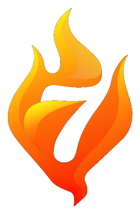 Lambang Angkatan 7 SMU Van Lith — angka tujuh dalam bentuk lidah api