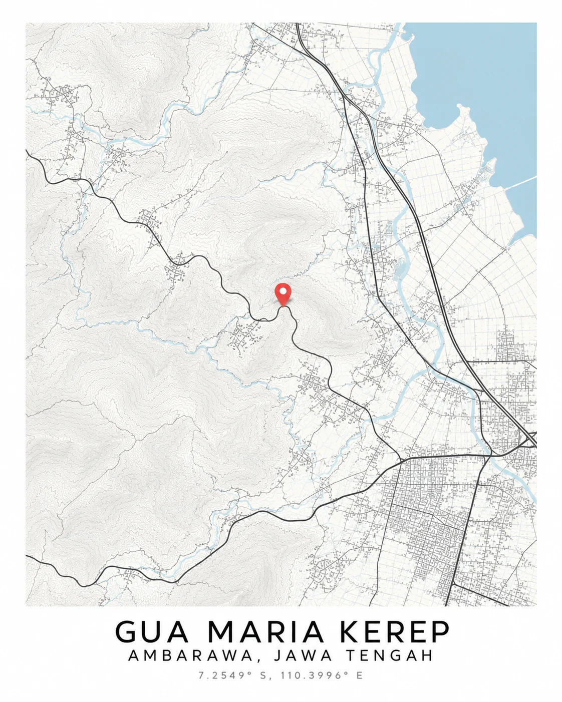 Peta Ziarah “Gua Maria Kerep” — peta topografi Gua Maria Kerep, Ambarawa, Jawa Tengah