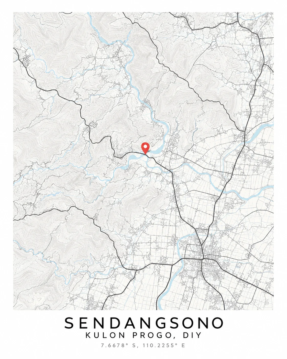 Peta Ziarah “Sendangsono” — peta topografi Sendangsono, Kulon Progo, DIY