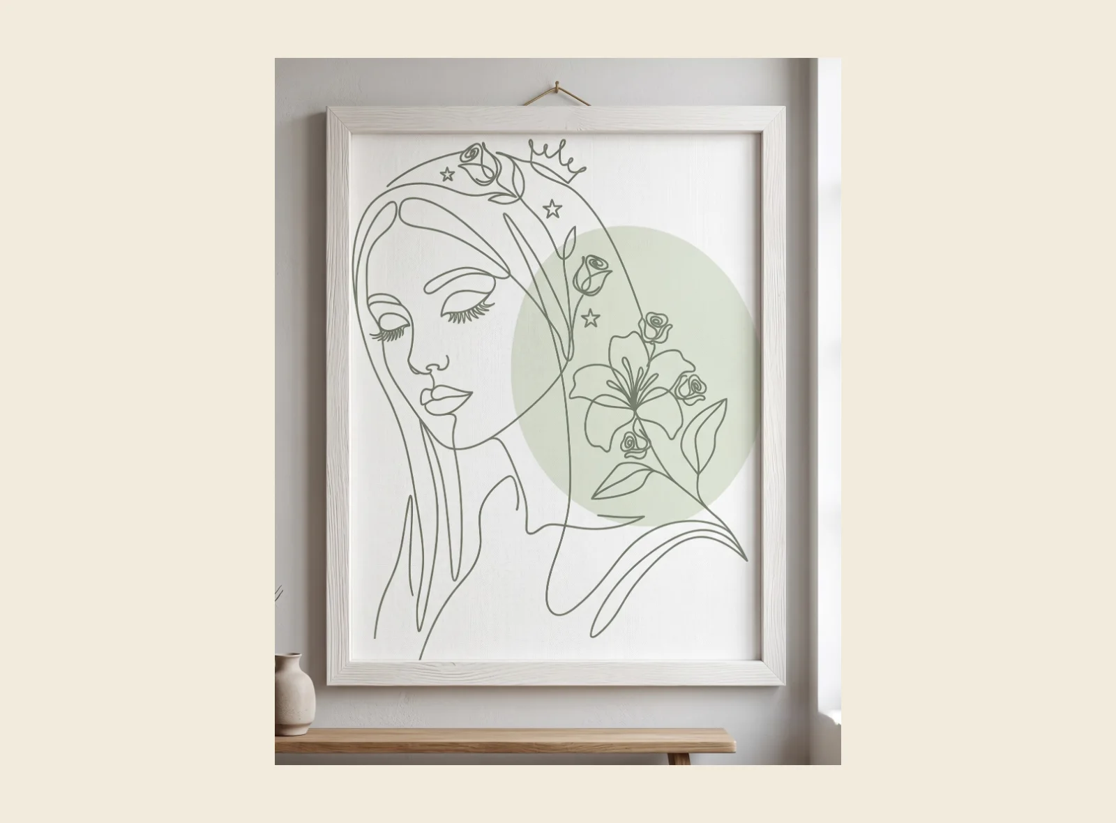 Wall Art Bunda Maria — Line Art — foto tambahan